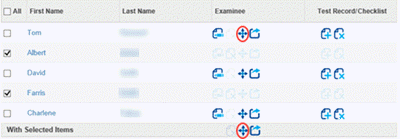 Examinee List with Move Icon